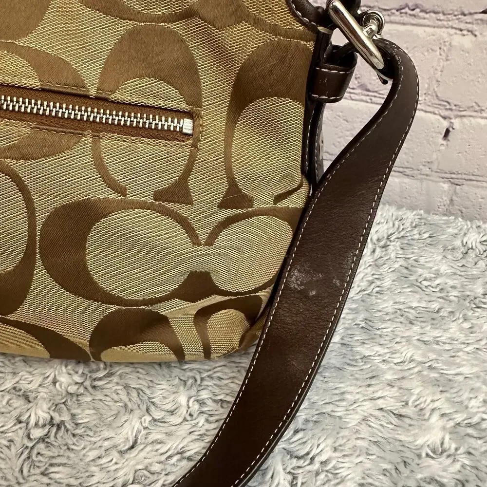 Coach Signature Turn Lock Flap Duffle Shoulder Bag & Matching Wallet Vintage SET